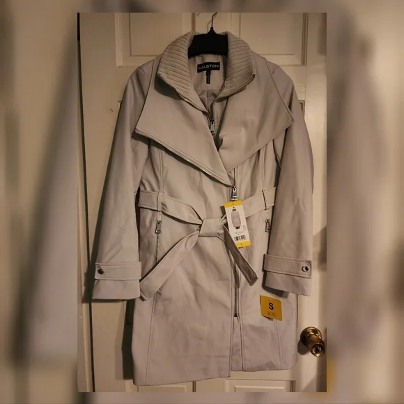 NWT Halston Women's Belted Trench Coat S (4-6) - Picture 5 of 12